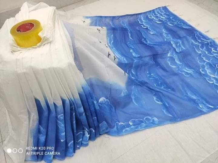 হ্যান্ডপ্রিন্ট শাড়ী