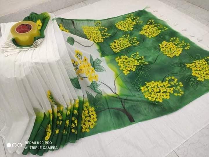 হ্যান্ডপ্রিন্ট শাড়ী