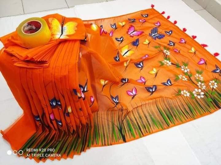 হ্যান্ডপ্রিন্ট শাড়ী