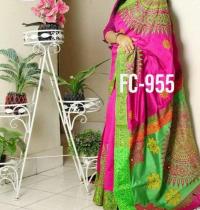 হ্যান্ডপ্রিন্ট হাফসিল্ক শাড়ী