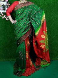 হ্যান্ডপ্রিন্ট হাফসিল্ক শাড়ী
