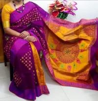 হ্যান্ডপ্রিন্ট হাফসিল্ক শাড়ী
