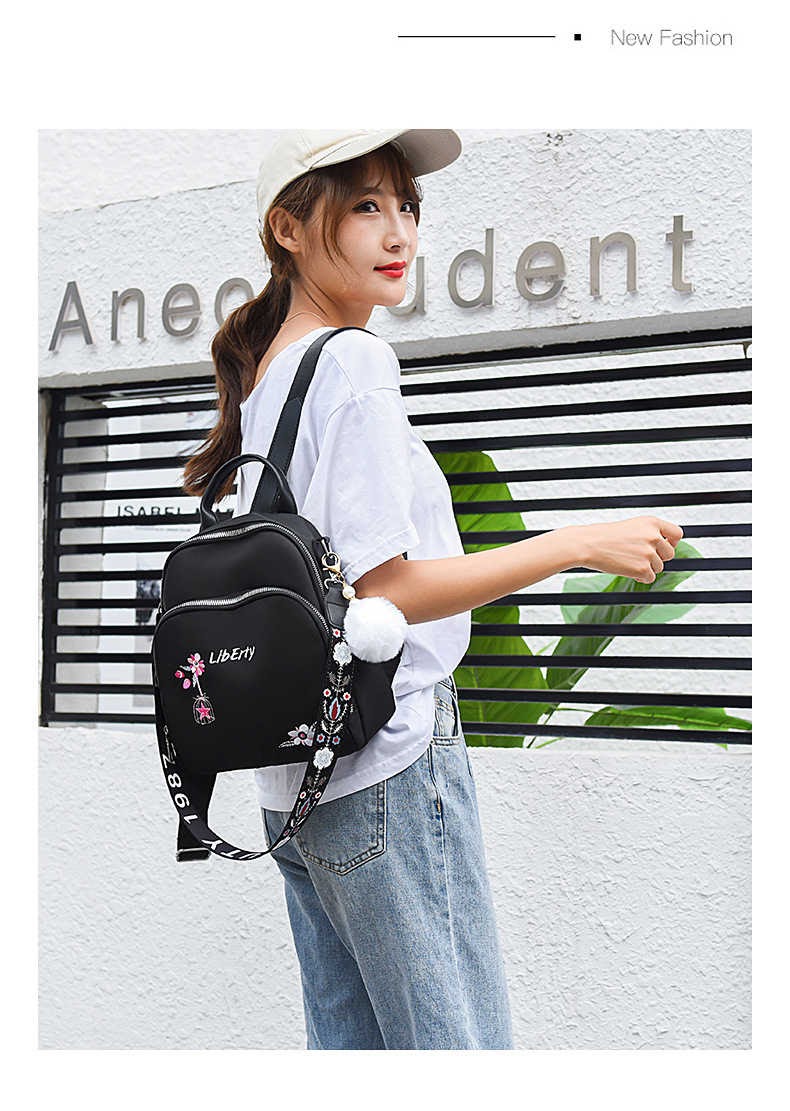 Waterproof Embroidery Multifunctional Anti-theft Backpacks