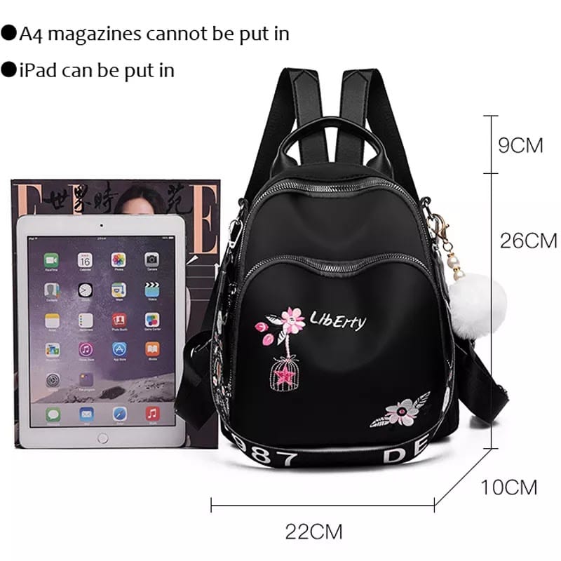 Waterproof Embroidery Multifunctional Anti-theft Backpacks