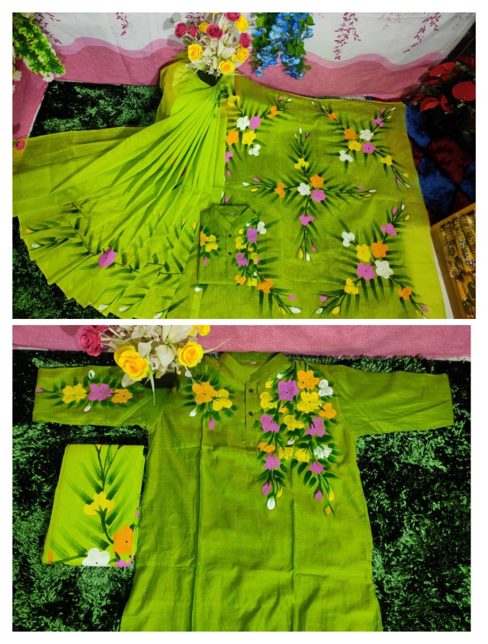 Exclusive Design Hand Print Couple Dress For Sweet Couple