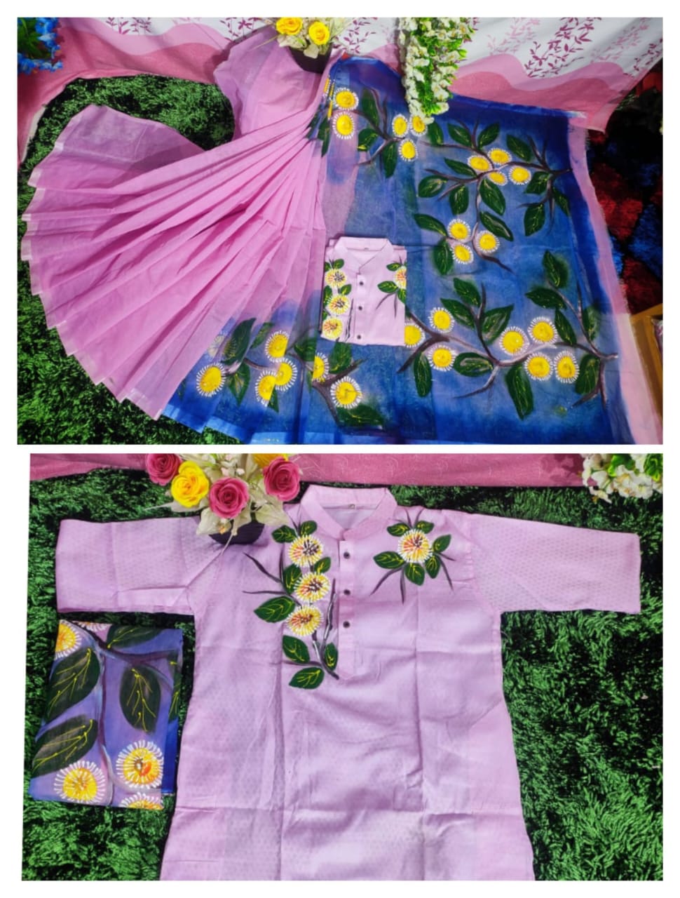 Exclusive Design Hand Print Couple Dress For Sweet Couple