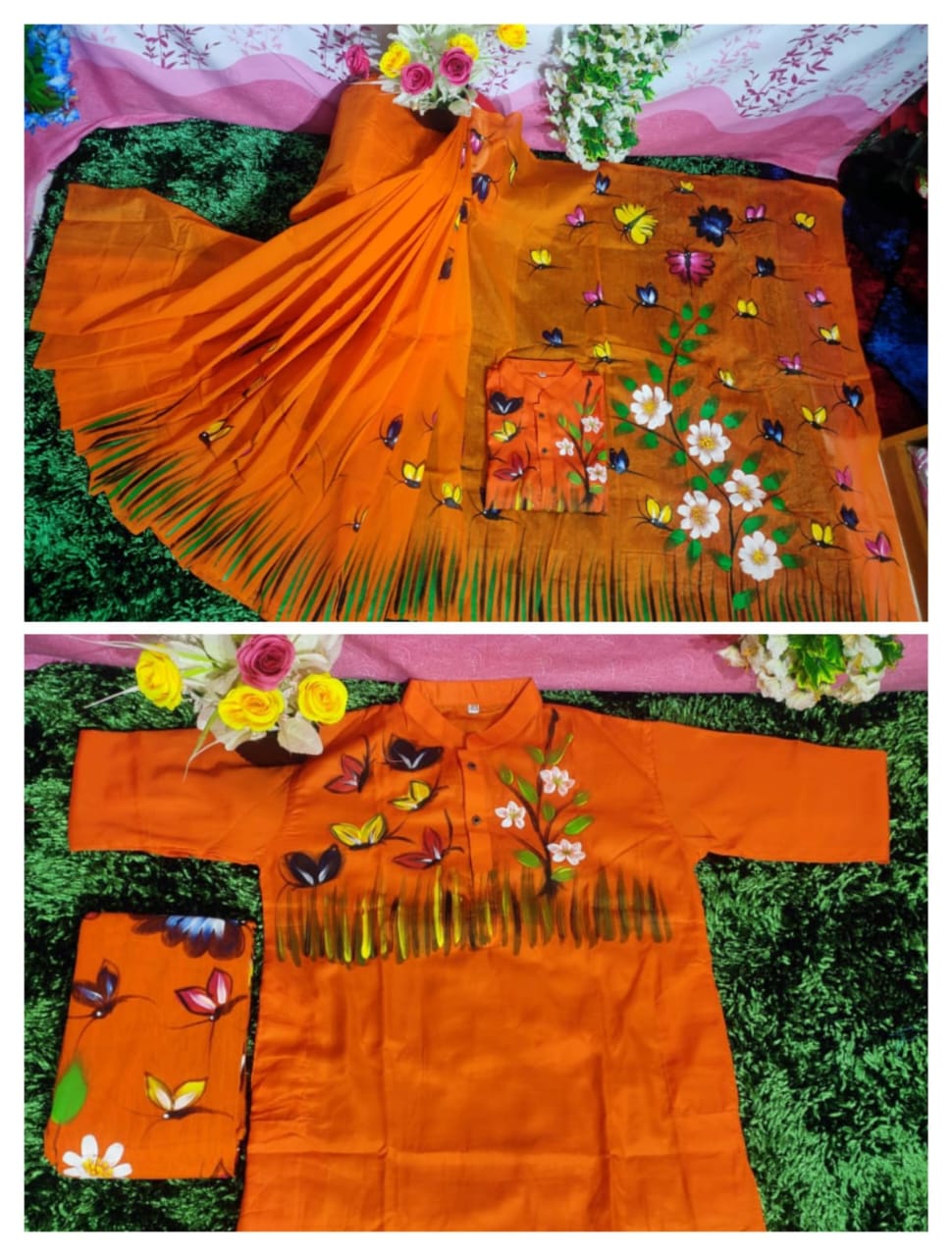 Exclusive Design Hand Print Couple Dress For Sweet Couple