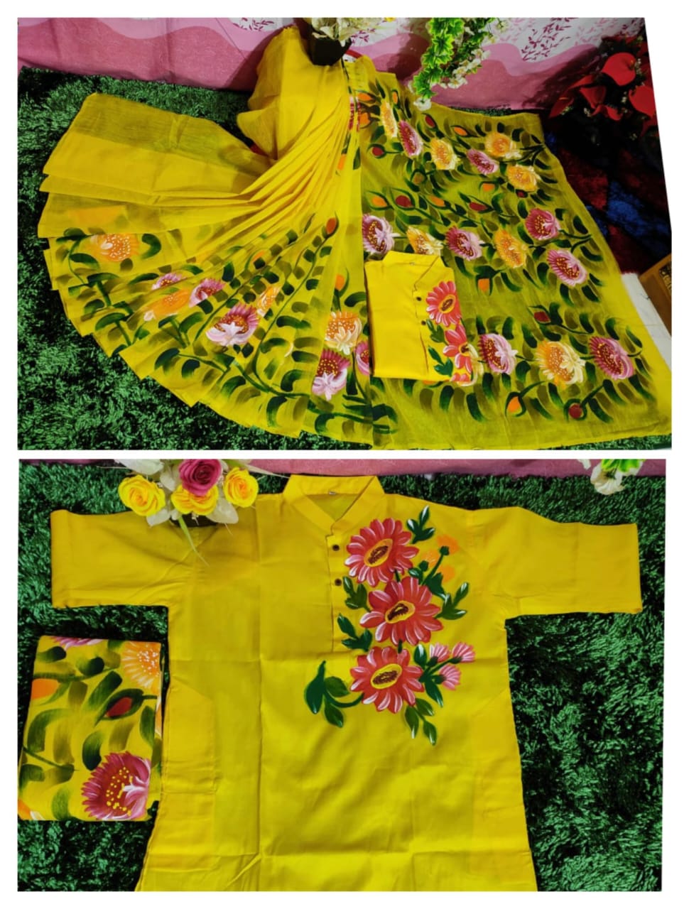 Exclusive Design Hand Print Couple Dress For Sweet Couple