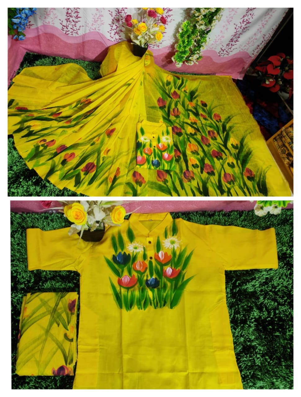 Exclusive Design Hand Print Couple Dress For Sweet Couple