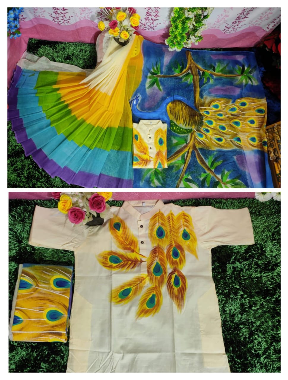 Exclusive Design Hand Print Couple Dress For Sweet Couple