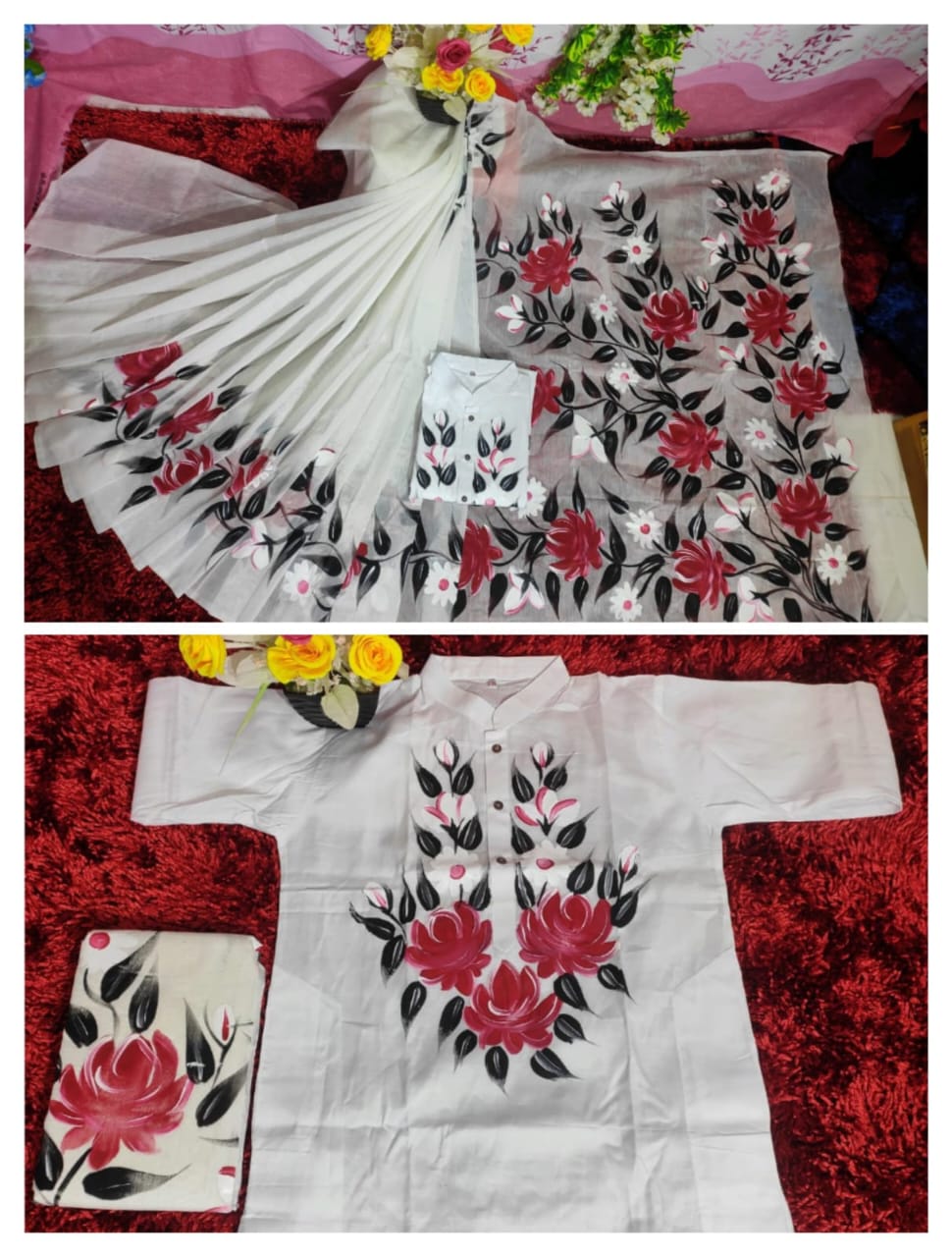 Exclusive Design Hand Print Couple Dress For Sweet Couple