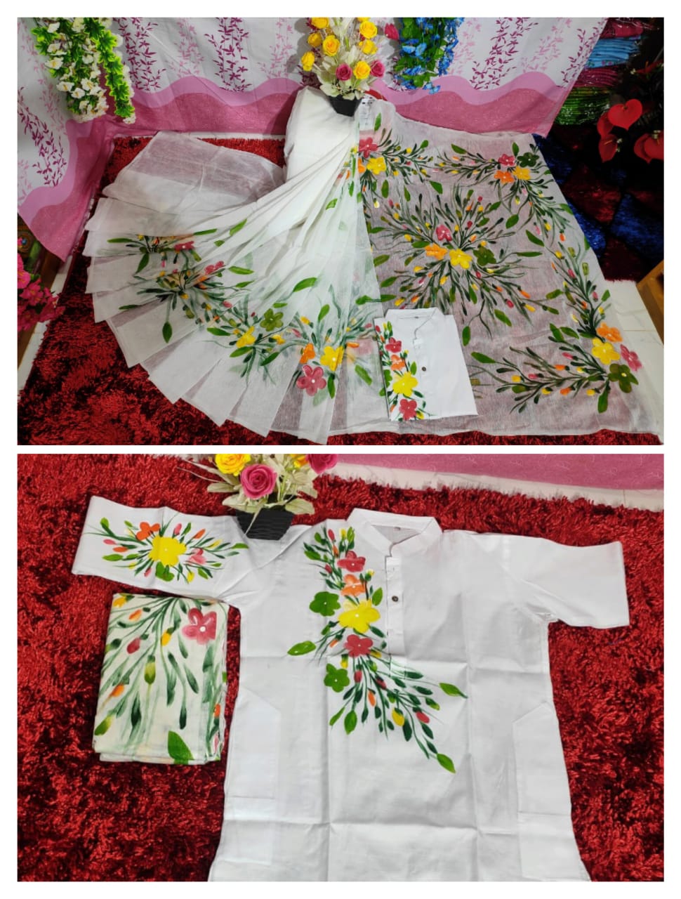 Exclusive Design Hand Print Couple Dress For Sweet Couple