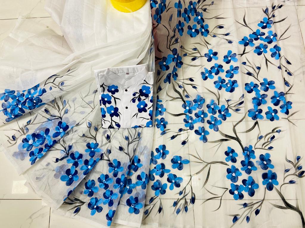 Exclusive Design Hand Print Couple Dress For Sweet Couple