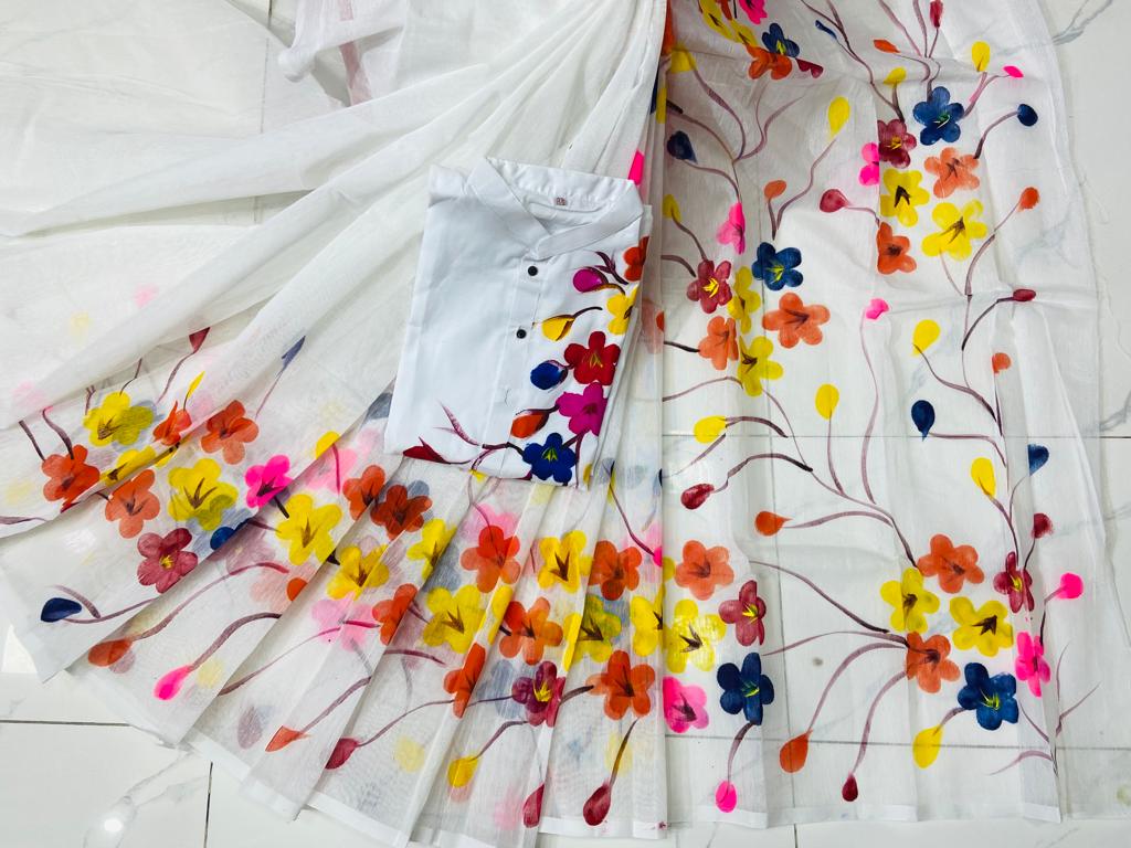 Exclusive Design Hand Print Couple Dress For Sweet Couple