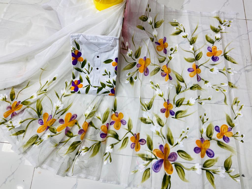 Exclusive Design Hand Print Couple Dress For Sweet Couple