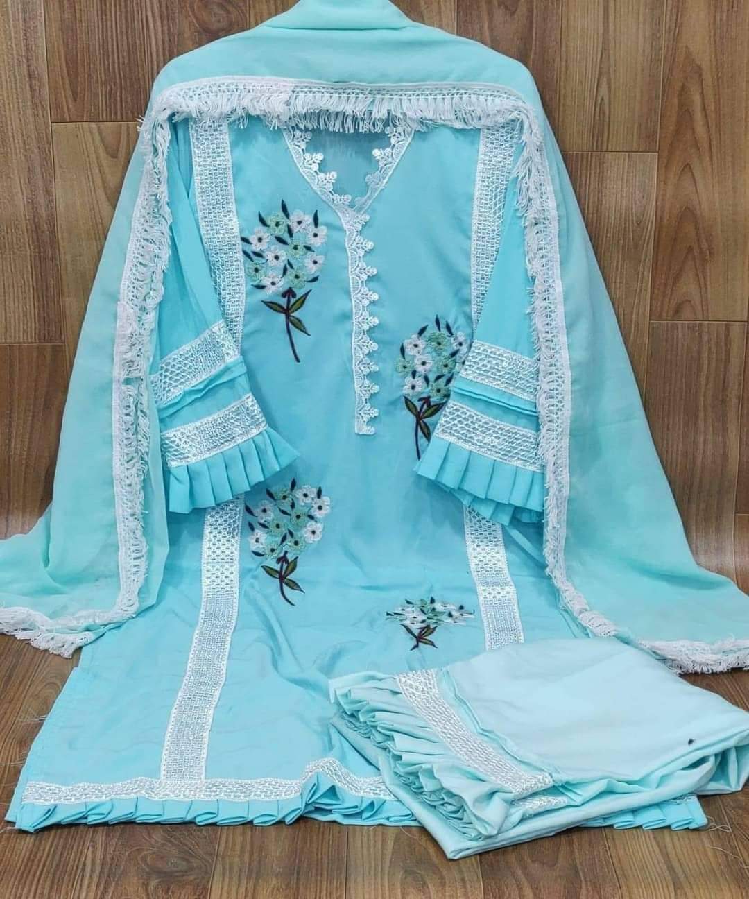 Stich Unique collection Pakistani Zaira Dress Diamond Georgette Fabric