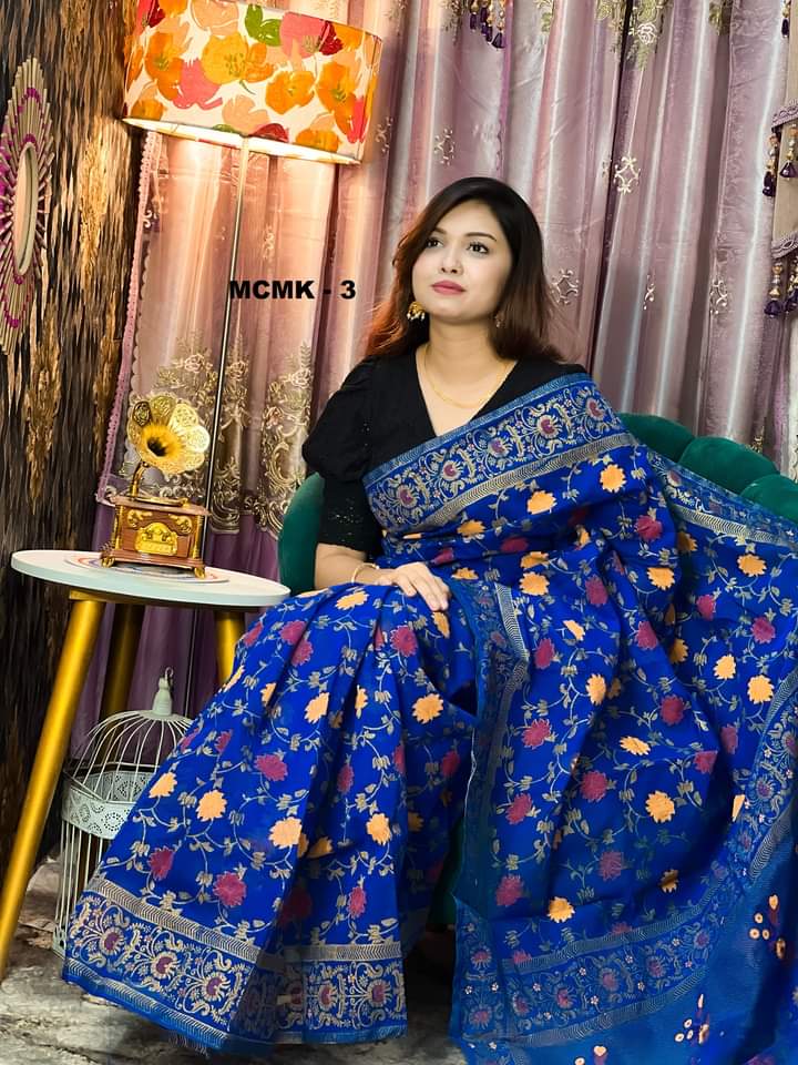 Half Silk Handprited Sarees