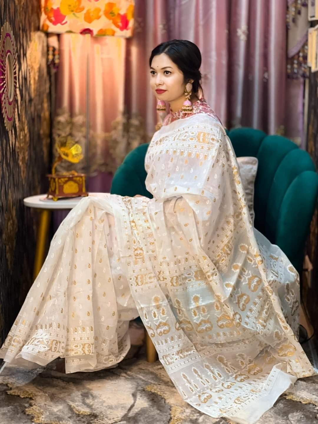 Half Silk Handprited Sarees