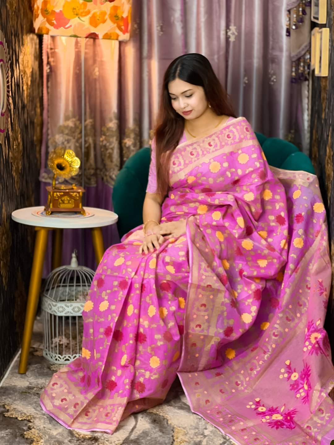 Half Silk Handprited Sarees