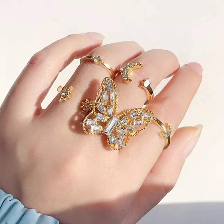 Butterfly Ring Set Bohemian Fidget Rings for Women Anillos Jewelry Sets Bague Femme Ringen Matching