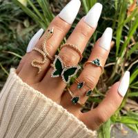 Crystal Snake Butterfly Rings for Women Fashion Jewelry Anillo Finger Ring Set Ear Rings for Girls B