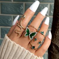 Crystal Snake Butterfly Rings for Women Fashion Jewelry Anillo Finger Ring Set Ear Rings for Girls B