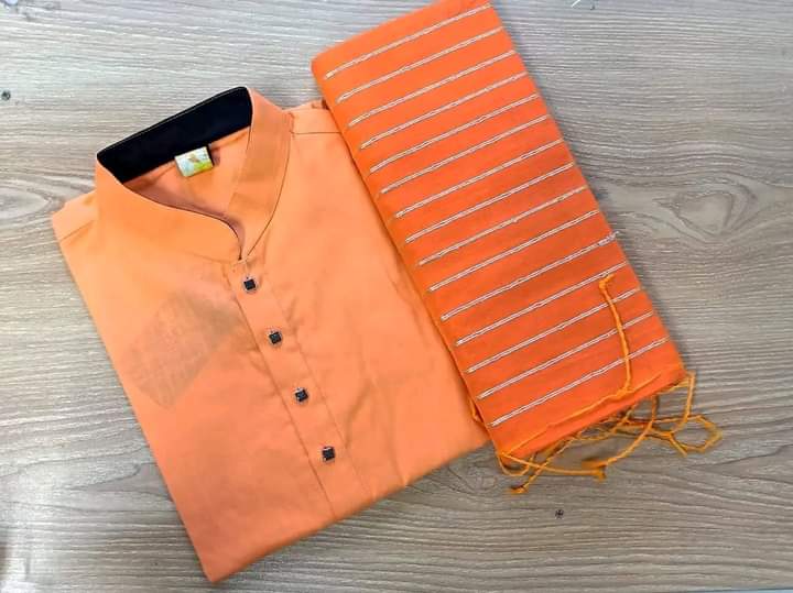 হাফসিল্ক  চুমকি শাড়ী ও ধুপিয়ান সিল্ক পানজাবি