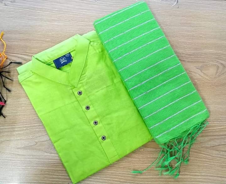 হাফসিল্ক  চুমকি শাড়ী ও ধুপিয়ান সিল্ক পানজাবি