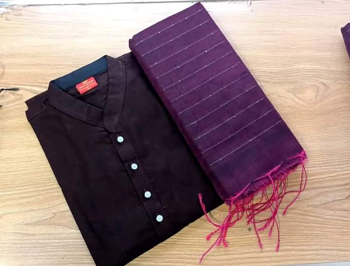 হাফসিল্ক  চুমকি শাড়ী ও ধুপিয়ান সিল্ক পানজাবি