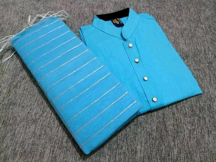 হাফসিল্ক  চুমকি শাড়ী ও ধুপিয়ান সিল্ক পানজাবি