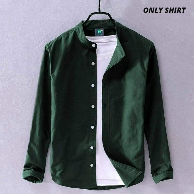 Solid Color Cotton Shirt (Only Shirt)