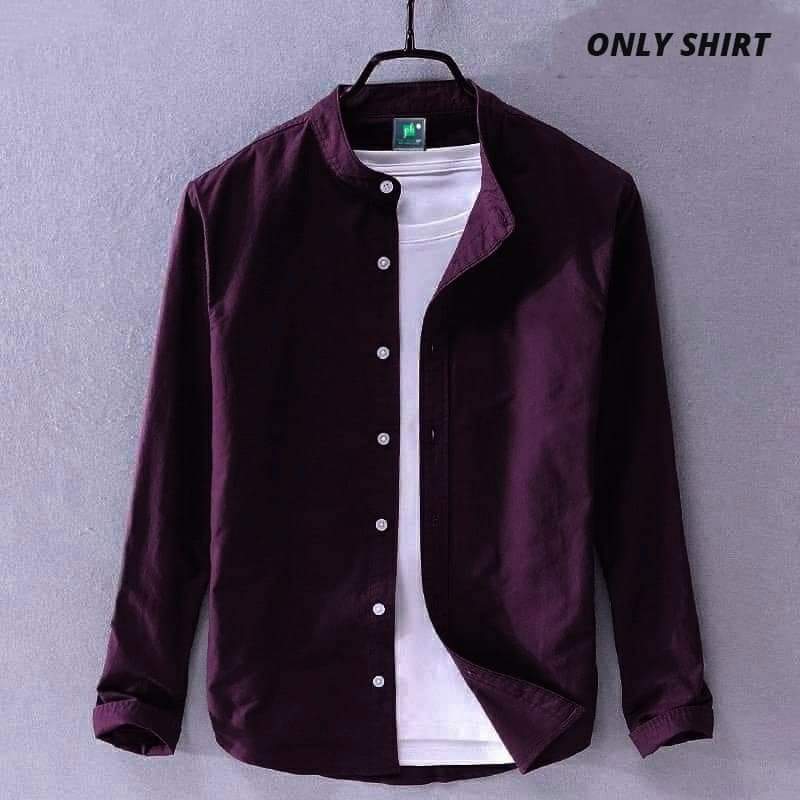 Solid Color Cotton Shirt (Only Shirt)