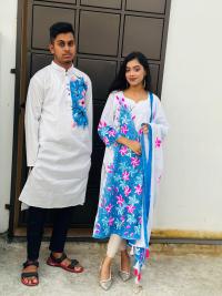 Panjabi & Readymade Two Piece Couple Set