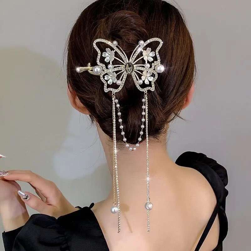 Rhinestone Butterfly Metal Hair Clip