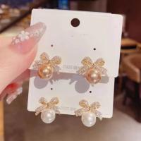 Bow Pearl  Earrings