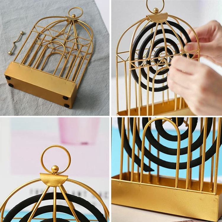 Mosquito Coil Holder,Iron Hollow Mosquito Coils Box,Mosquito Coil Rack Plate with Cover and Handle f