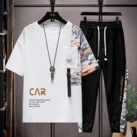 Sportswear Casual O-neck T-shirts + Pants Tracksuit Set