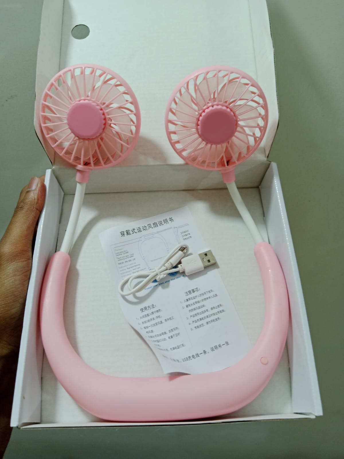 Portable Neck Fans Mini Cooling Fans Rechargeable Fans 360 Degree Free Rotation for Traveling, Sport