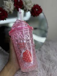 Drink Sipper Ice Cream Water Bottle(With Straw)