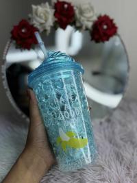 Drink Sipper Ice Cream Water Bottle(With Straw)