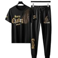 Premium Quality Stylist Printed Half Sleeve T-Shirt & Full pant ( Set )for Men