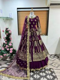 রেডিমেড জর্জেট এমব্রয়ডারি পার্টি ড্রেস