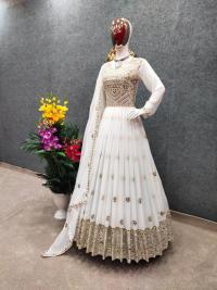 রেডিমেড জর্জেট এমব্রয়ডারি পার্টি ড্রেস