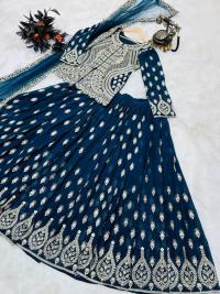 রেডিমেড জর্জেট এমব্রয়ডারি পার্টি ড্রেস