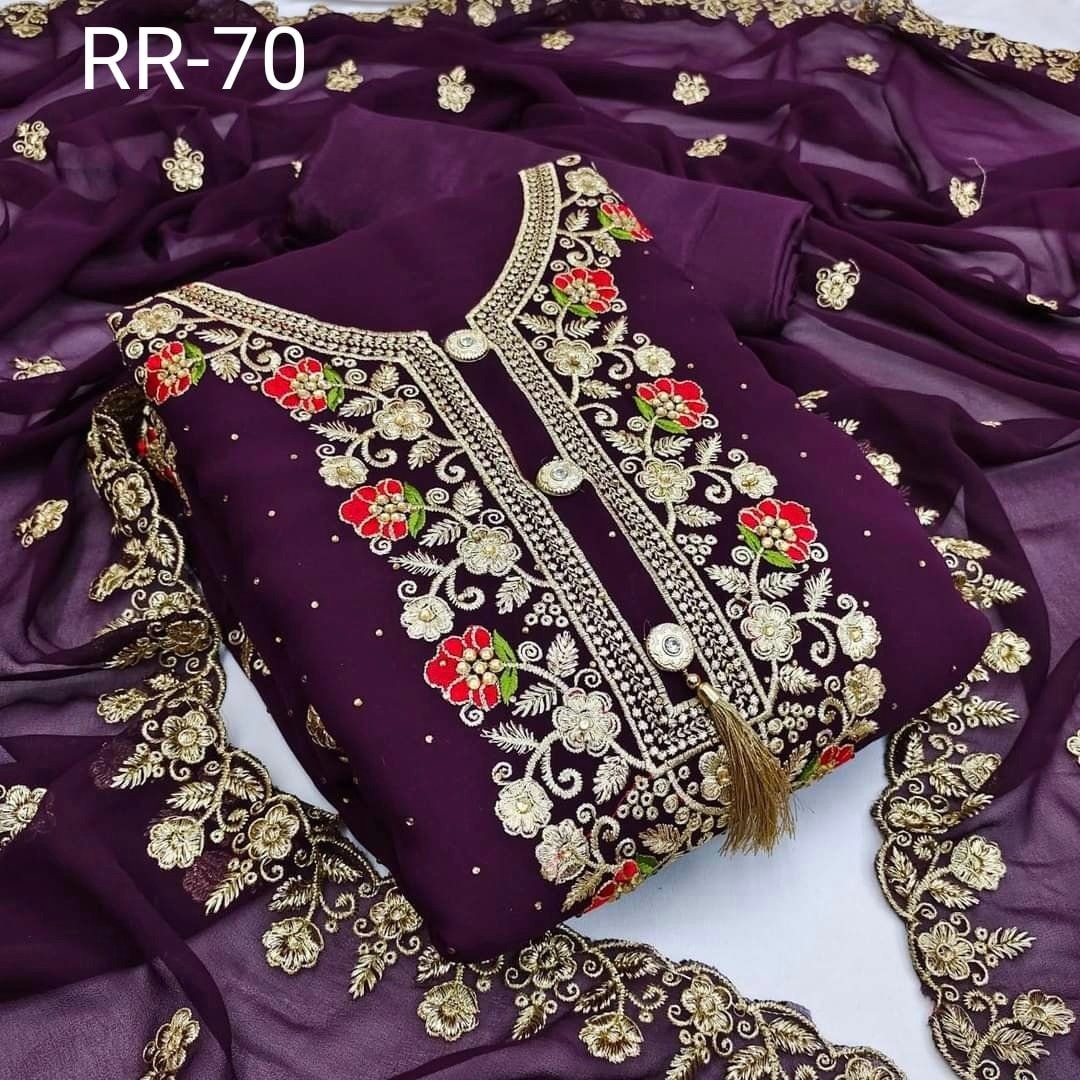 Embroidary georjet Three Piece