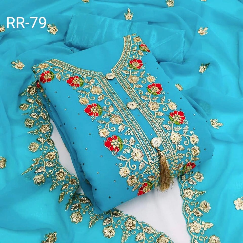 Embroidary georjet Three Piece