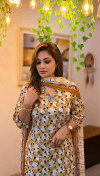 Cotton Gown Three Piece