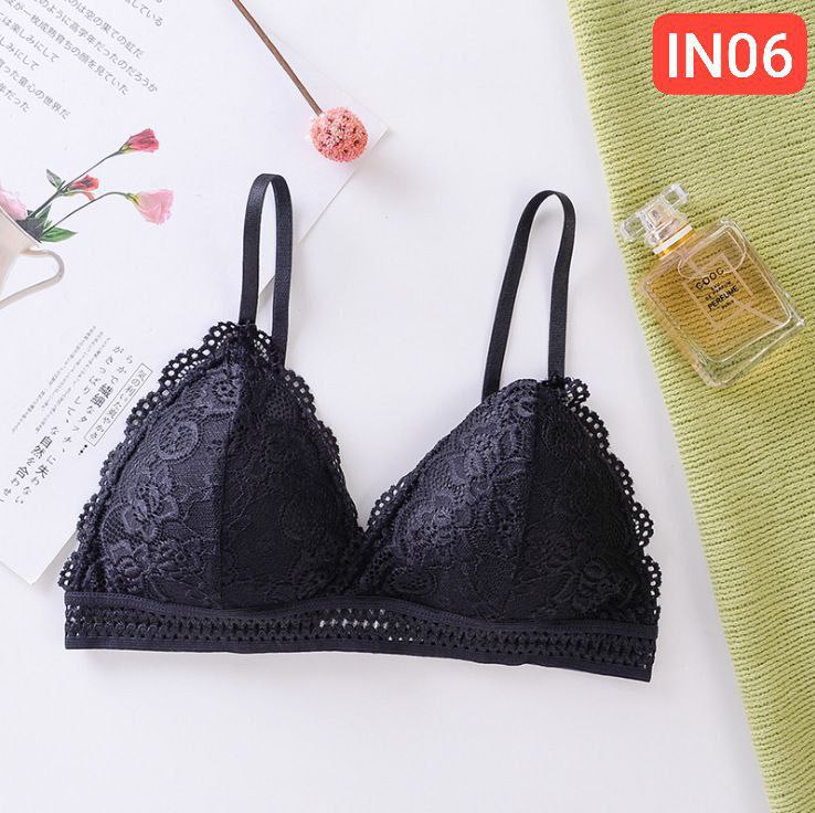 French triangle cup lace bra