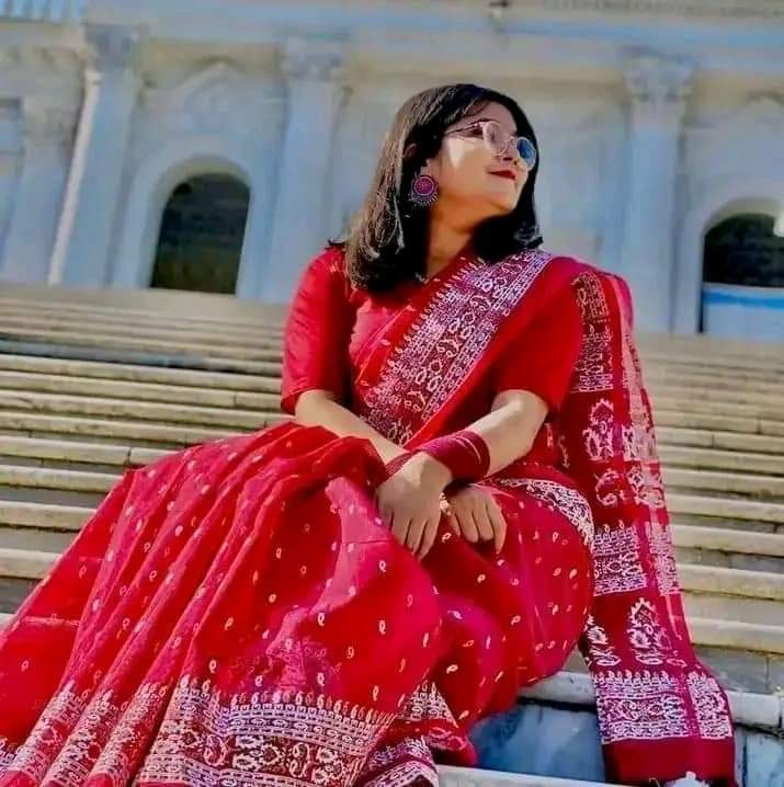 হাফ সিল্ক স্ক্রিন প্রিন্ট শাড়ি 01