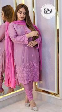 Cotton Embroidery Three Piece